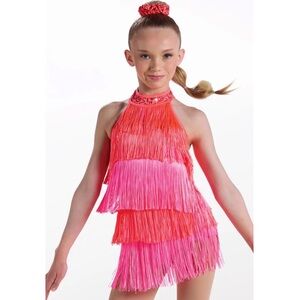 Weissman Showtime | Leave Before You Love Me Fringe Dance Costume Pink, IC
